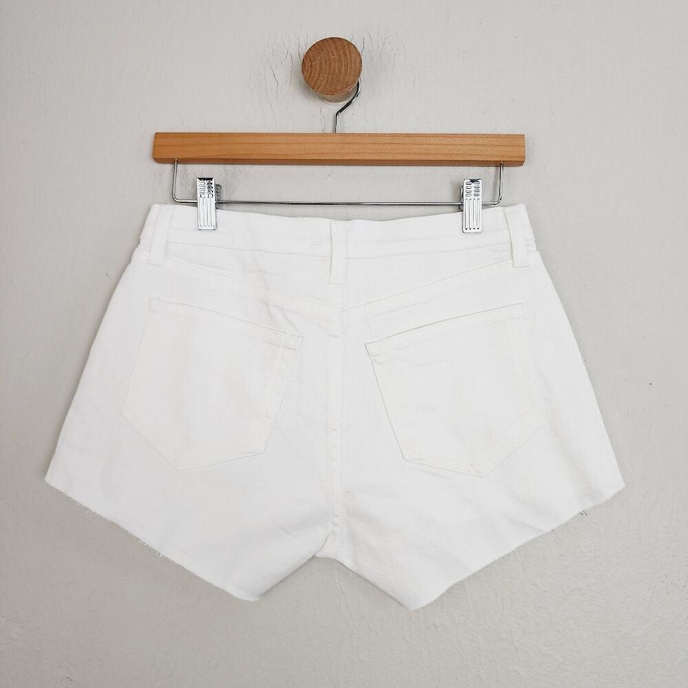 NWT L'AGENCE Ryland White High Rise Frayed Hem Denim Shorts Women's 2 - Picture 5 of 13